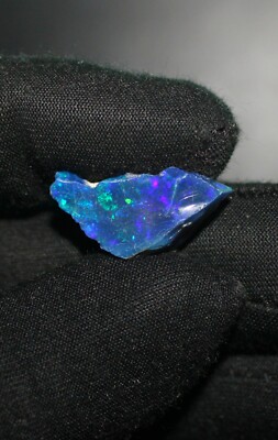 Black Opal Rough, Raw Black Opal, Dry Ethiopian Welo Fire Loose Opal, 6.95 Cts
