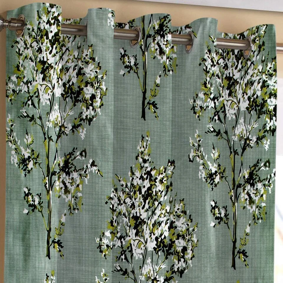 Juego de cortinas de ventana de puerta hippie con ojal con estampado floral de 2 piezas 5 7 9 pies Foto 4 de 4