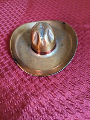 Vintage Copper Western Cowboy Hat Ashtray Ten Gallon Hat Folk Art 6
