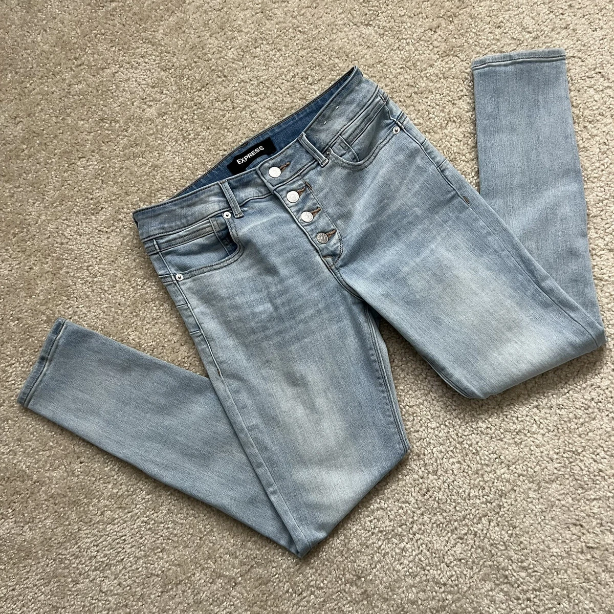 Express Denim Perfect Lift Ankle Leggings Jeans Mid Rise Women s