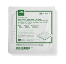 Sterile X-ray Compatible Gauze Sponges, 24-Ply, 8" x 4", Case of 20