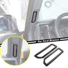 For 2021-2024 Ford Bronco Carbon Fiber Front A-Pillar Air Vent Frame Trim Cover