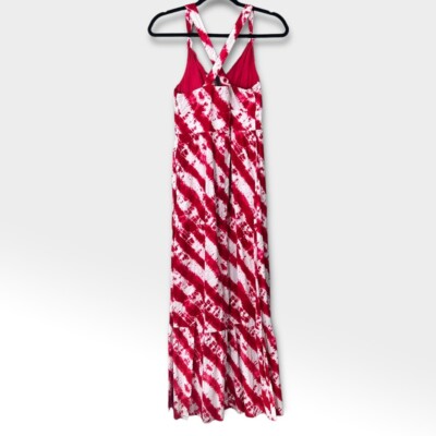 Calypso St. Barth for Target Tie-Dye Maxi Dress 6 Womens Red White Halter V- Neck | eBay