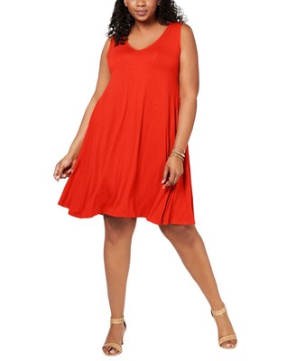 Style \u0026 Co Women's Plus Size Solid Crisscross-Back Dress (Loving Red, 0X) |  eBay