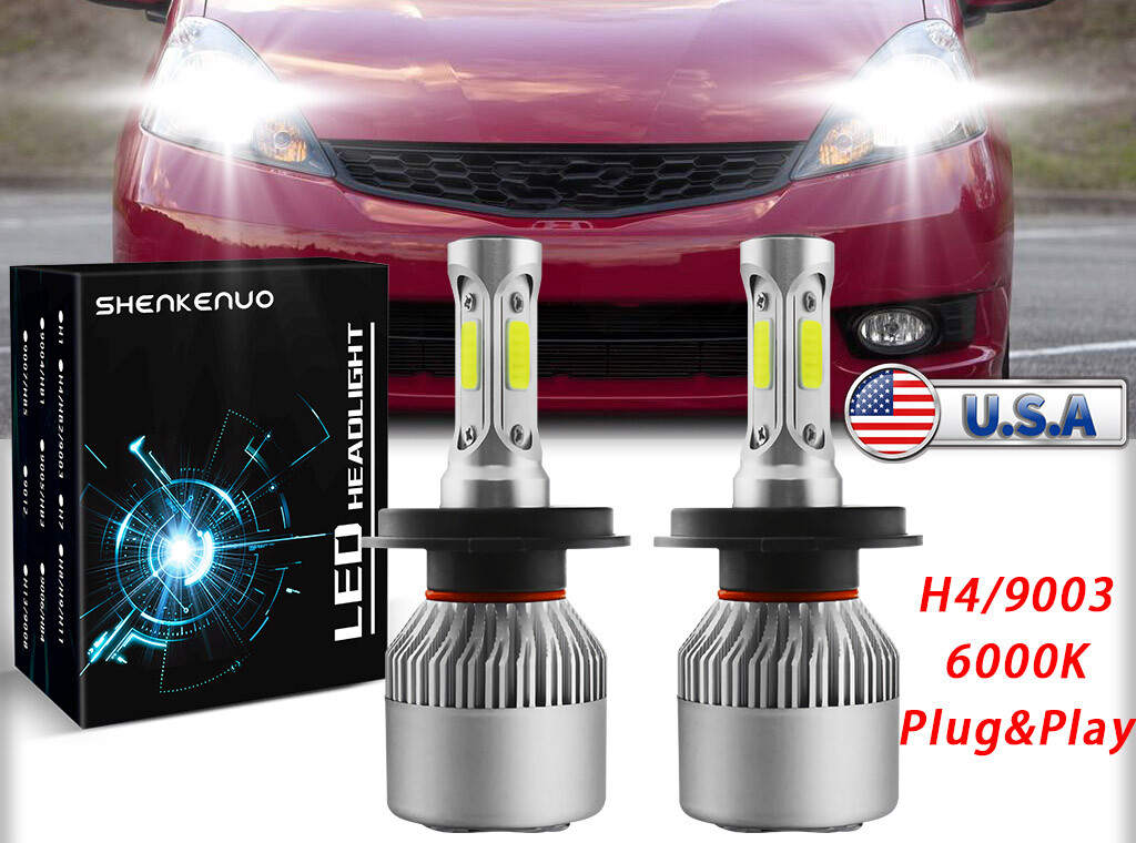 For Honda Fit Jazz 2001 2002-2017 2X H4 9003 LED Headlight 6000K