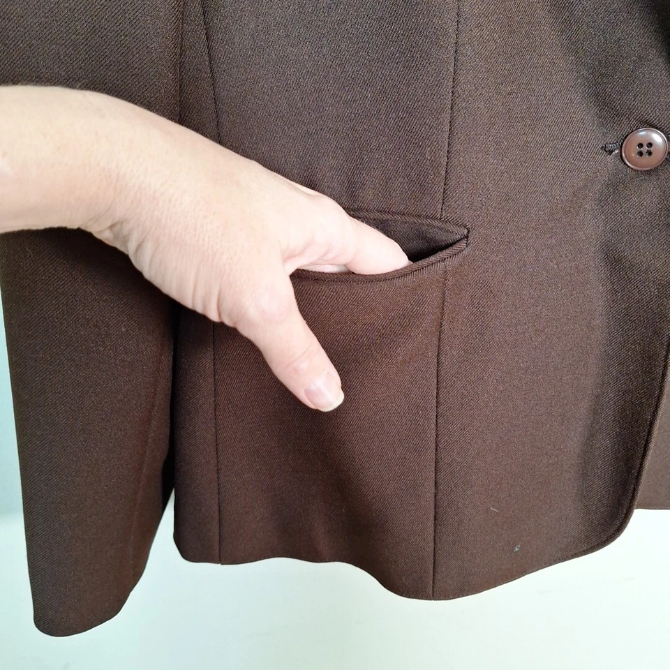 Chaqueta Blazer De Colección Levis Marrón Poliéster Mujer Talla Grande Mod Disco Abuela Foto 2 de 4