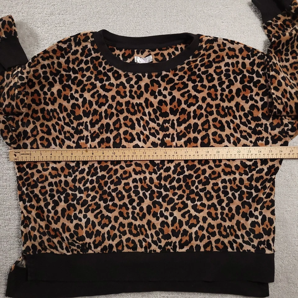 Pijama elástico Secret Treasures XL estampado de leopardo suave polar para mujer Foto 3 de 4