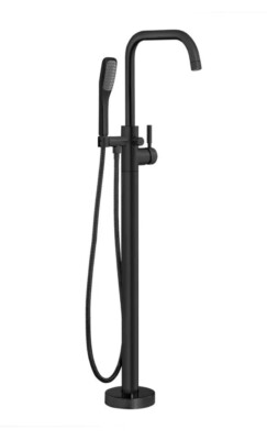 MisenoSingle Handle Lever Floor Mount Filler in Flat Black