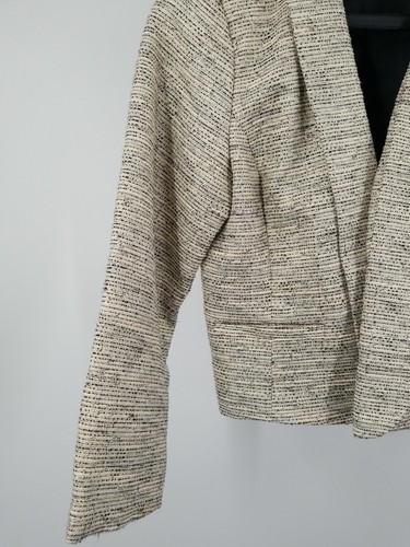 Jennifer Lopez Womens Striped Polyester Long Sleeve Open Front Blazer M Lined - Picture 2 of 8