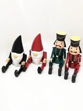 Christmas Shelf Sitter Ornament Wooden 15cm with Dangling Legs Bookshelf