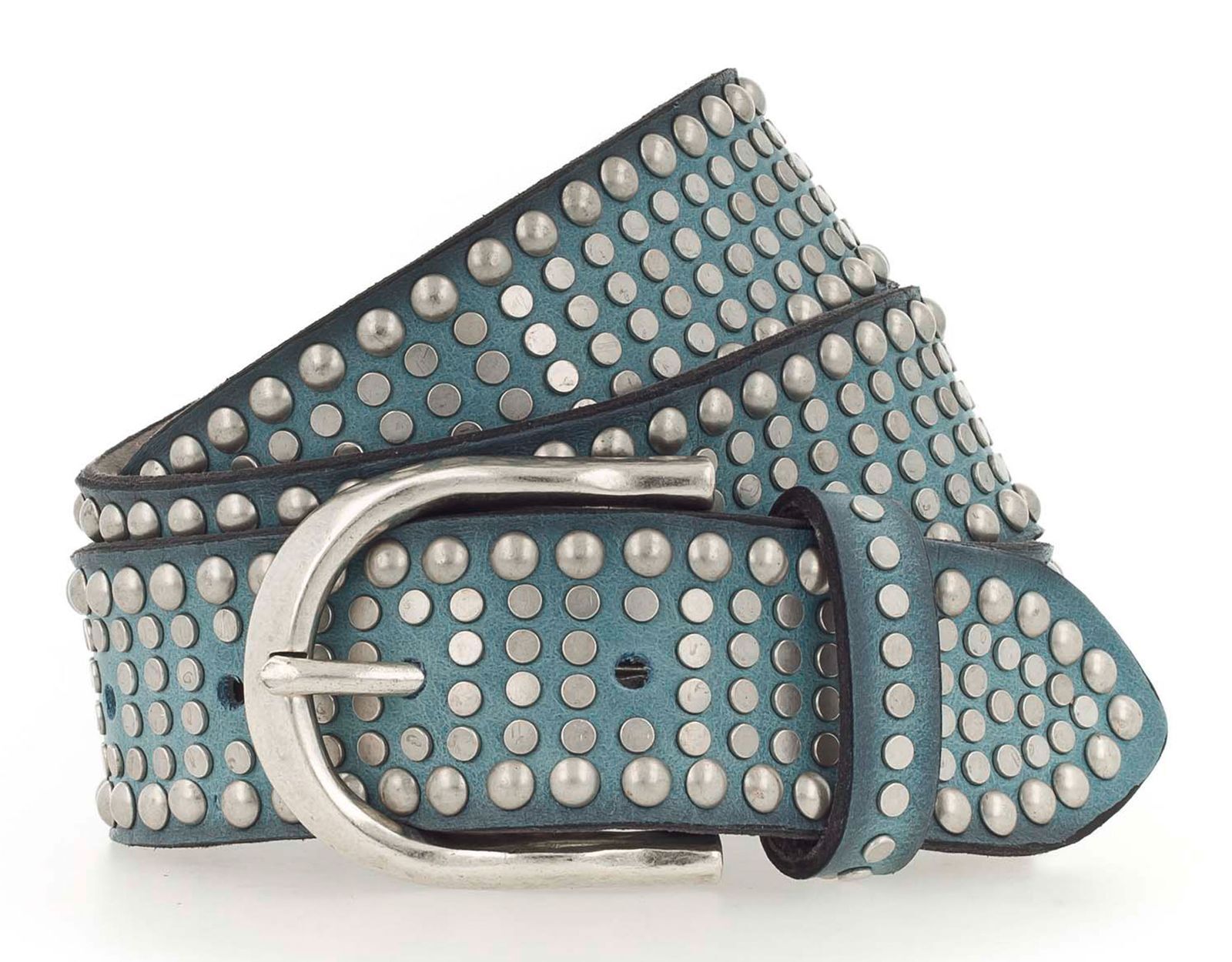 b.belt Riva Colour Leather Belt W90 Light Blue