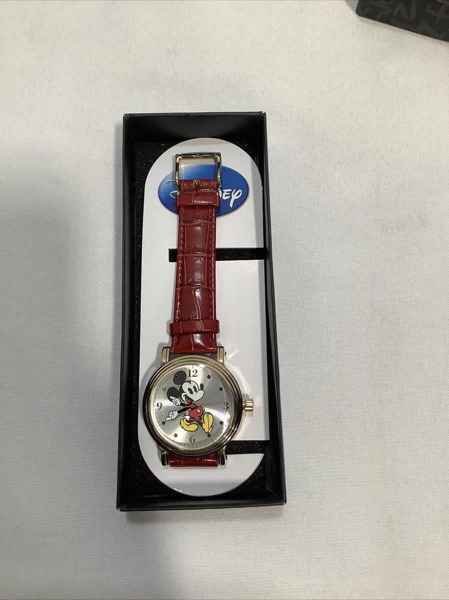 Disney Mickey Mouse Watch with Red Strap and Gold-Tone Case s-l400.jpg main image 3