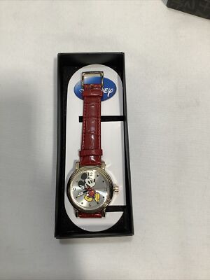 Disney Classic Women's Mickey Mouse Watch With Red Band