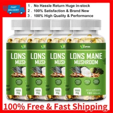 Organic Lons Mane Mushroom 1000mg Nootropic Brain Memory Focus Immune Support