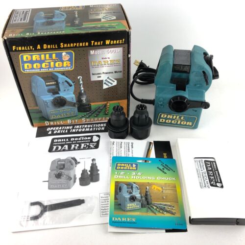 Drill Doctor 500SP Drill Bit Sharpening Machine with (2) Chucks & Box USA Darex