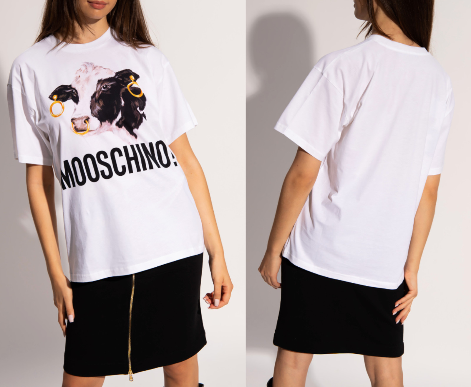 Moschino Couture Cow T-shirt Oversized Loose Boxy Tee XS