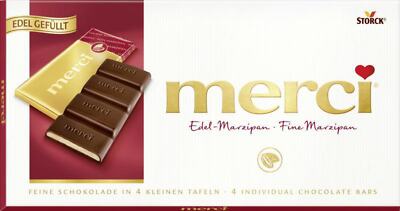 Merci Chocolate | Merci Bar Marzipan | 3,9 Ounce Total /112 Gr