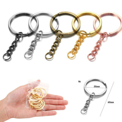10-50Pcs Keyring Blanks Key Chain 30mm Key Ring Split Keyrings