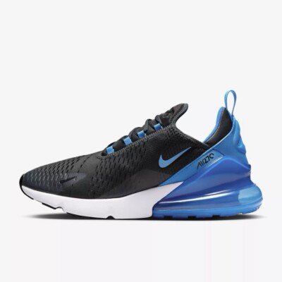 Nike Air 270 ブラック/ブルー Nike Air Max 270 Black Blue Logo Shoes Trainers Running