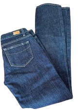 Womens PAIGE Blue Heights Straight Boot Stretch Denim Jeans 28 Made in USA