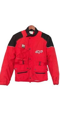 Vtg CANYON Moto Line Motocycle Adult unisex Red Jacket Zip Out