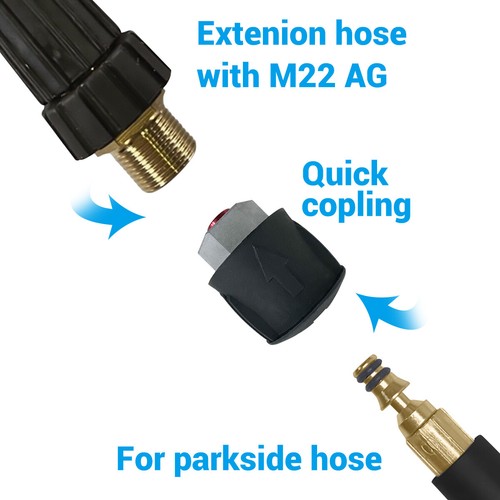 Adapter für Parkside Hochdruckreiniger mit Quick Connect auf M22 Innengewinde AH - Bild 5 von 7