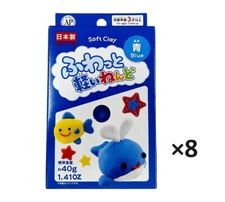 DAISO JAPAN SOFT CLAY Blue 8 packs Lightweight fluffy 4945319020430 Japan Made