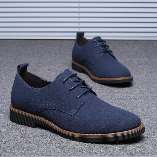 Zapatos de gamuza de cuero para hombre ropa deportiva ligera informales zapatos de tabla más lisos C - Imagen 15 de 50