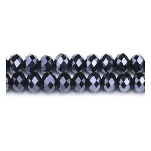 Czech Crystal Glass Faceted Rondelle Beads 6 x 8mm Black//Copper 70 Pcs Crafts