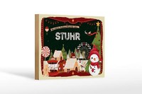 Holzschild Weihnachten GrüßE Aus Stuhr Geschenk Deko Schild 18X12 Cm