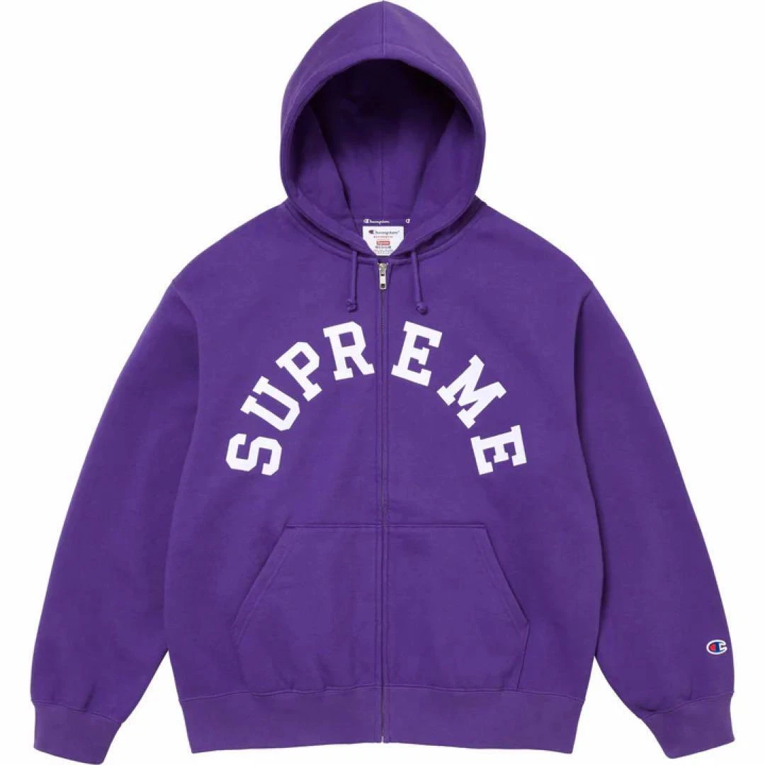 Sweat à capuche zippé violet Supreme x Champion   Authentique, excellent état, taille [M]