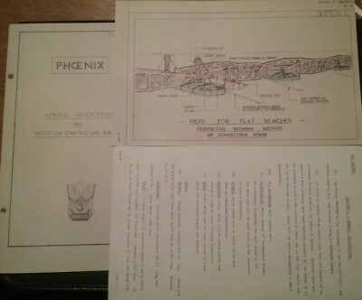 D-DAY TOP SECRET (PHOENIX) ALLIIERTE DOKUMENTE : MULBERRY PIERS , FRÜHE ZEICHNUNGEN