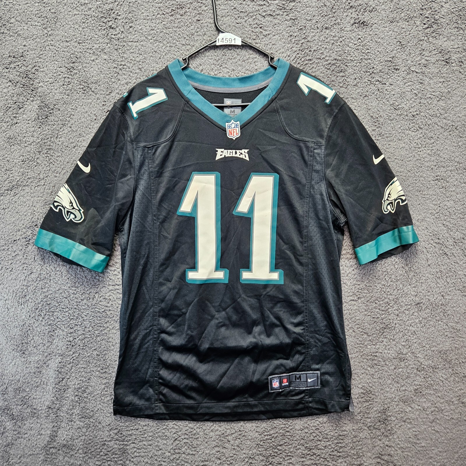 Nike On Field NFL Philadelphia Eagles Carson Wentz #11 Jersey Mens Medium Black