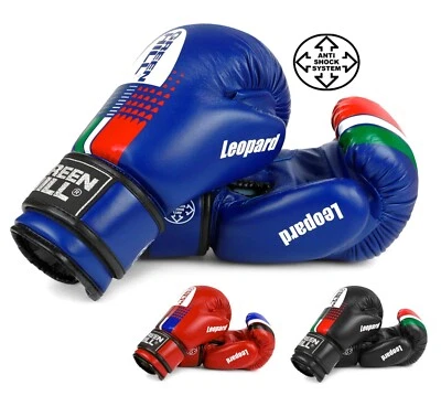 GUANTI BOXE BAMBINO GREEN HILL PANTHER LEOPARD GUANTONI PUGILATO ANTISHOCK BIMBO