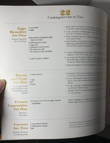The Amana Radarange Microwave Oven Cook Book 1975 - Foto 9 di 14