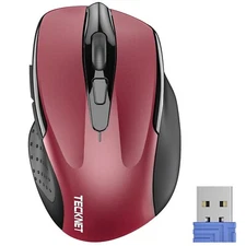 TECKNET Wireless Mouse 2.4GHz Ergonomic Computer Mouse Portable Cordless Mice...