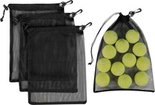 Drawstring Bag With Clip and Toggle Closure Set of 4, Black, 10 x 15 inch 