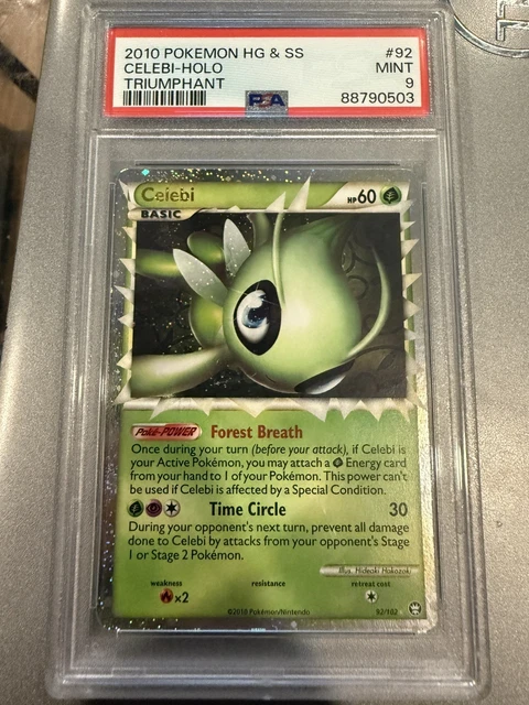 2010 POKEMON CELEBI PRIME #92 TRIUMPHANT HOLO PSA 9 w/ EDGE SWIRL 🌀
