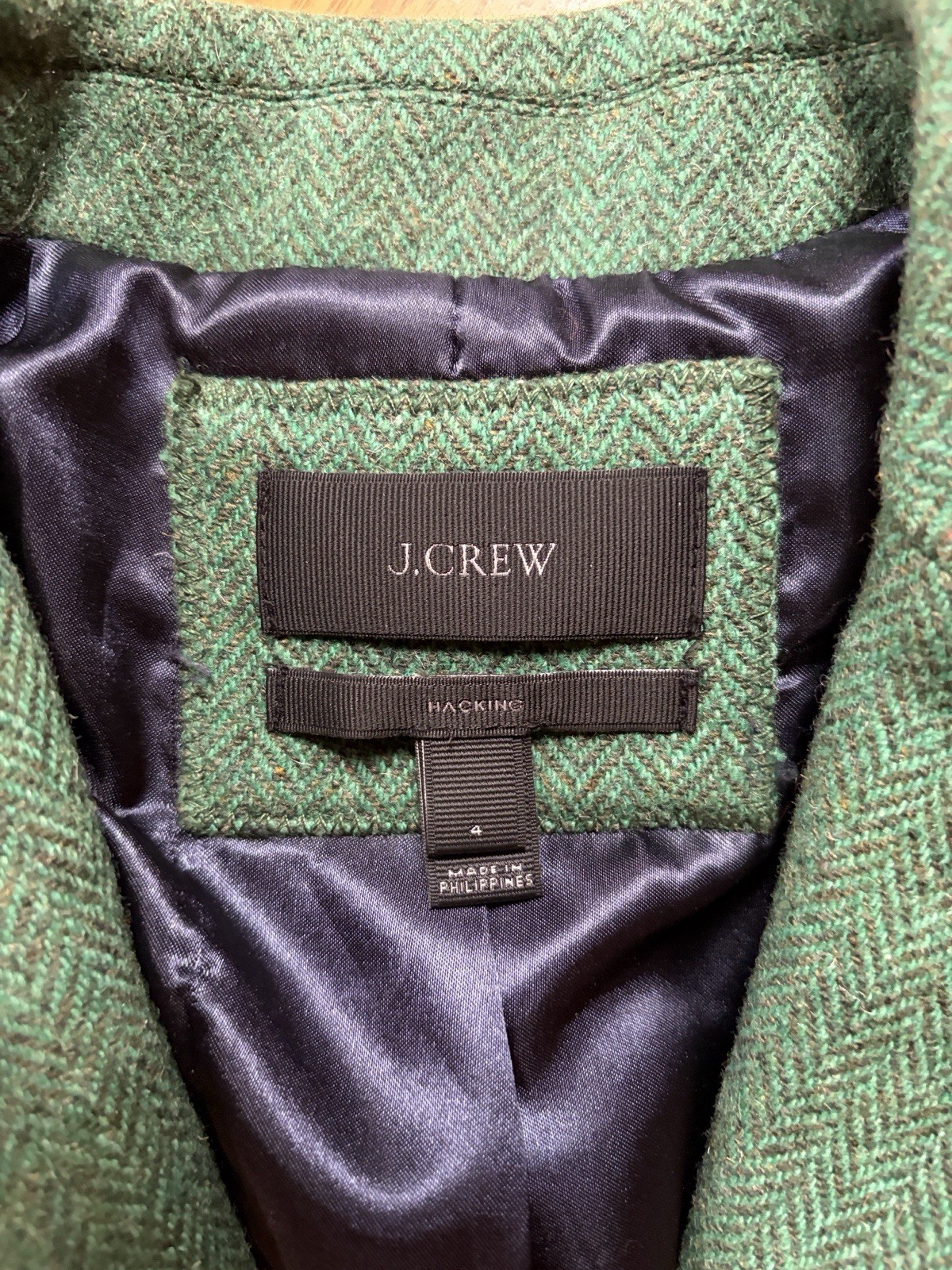 J. Crew Wool Herringbone Hacking Jacket Blazer 4 - image 2