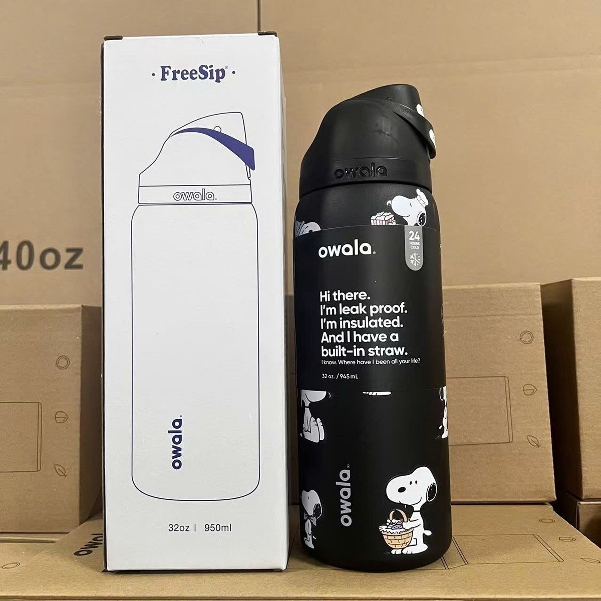 Owala FreeSip 32oz Snoopy Limited Edition Stainless Steel
