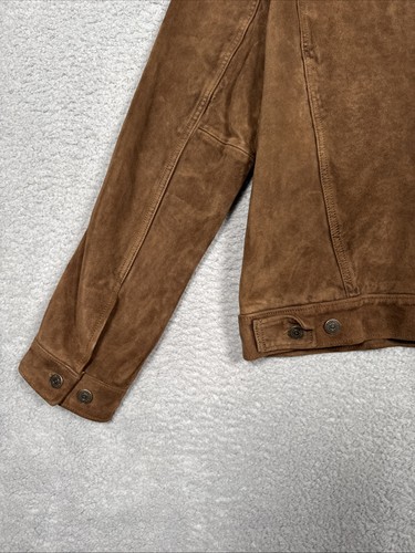 POLO RALPH LAUREN Men's Iconic Goat Suede Leather Trucker Jacket Sz Large - Picture 10 of 12