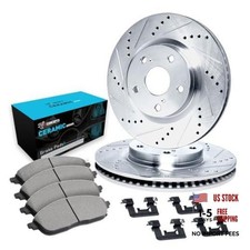 Front Brake Kit Fits 2013-2018 Lexus ES300h Drilled Slotted Ceramic