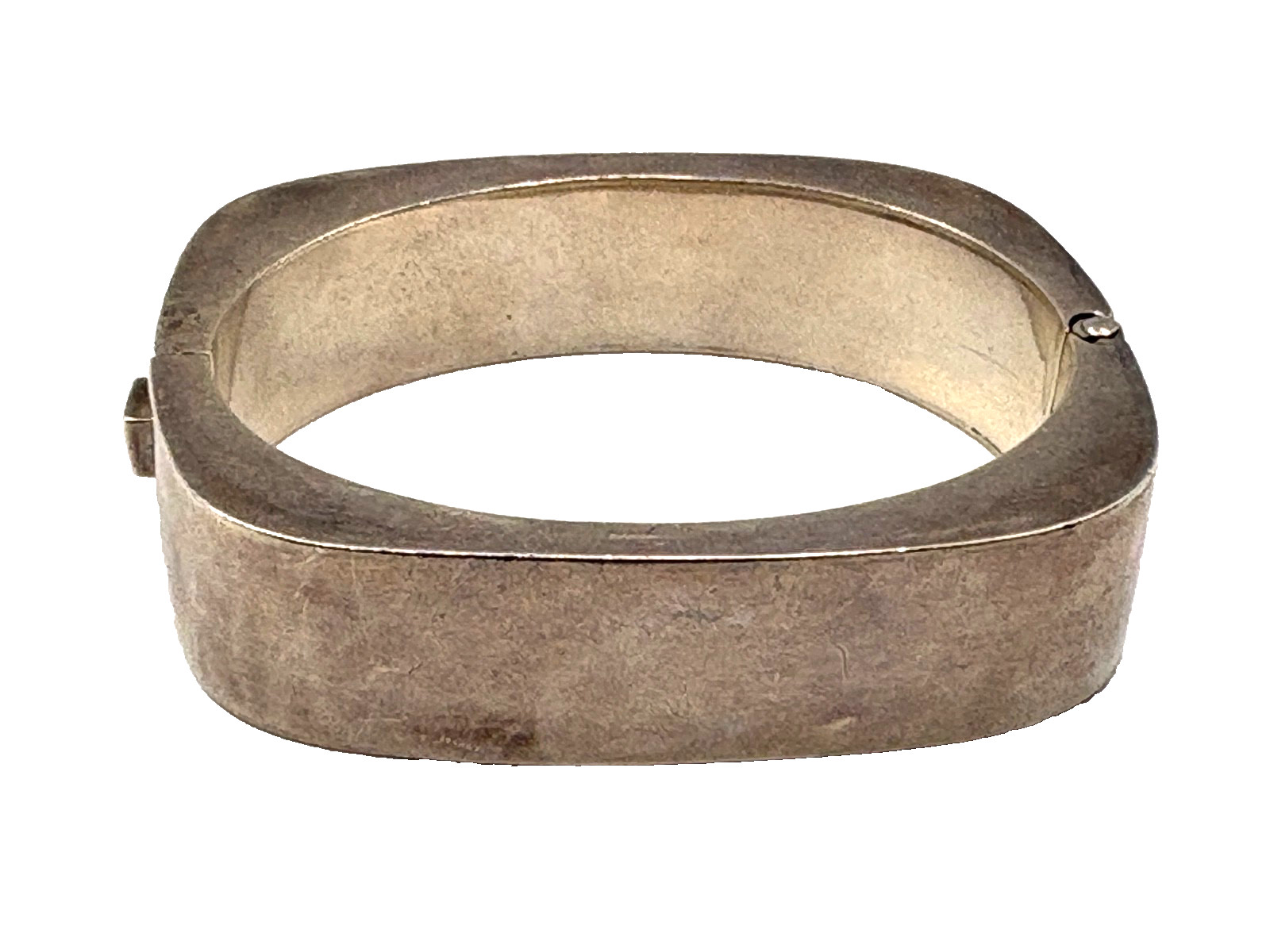 Sterling Silver Bangle Hinged Heavy Cuff Bracelet… - image 4