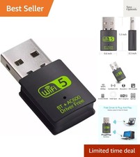 USB WiFi Bluetooth Adapter, 600Mbps Dual Band 2.4/5Ghz Wireless Network Exter...
