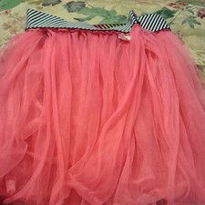 Claire's Pink Tutu Skirt Layered Tulle Multicolor Striped Elastic Waist Girls