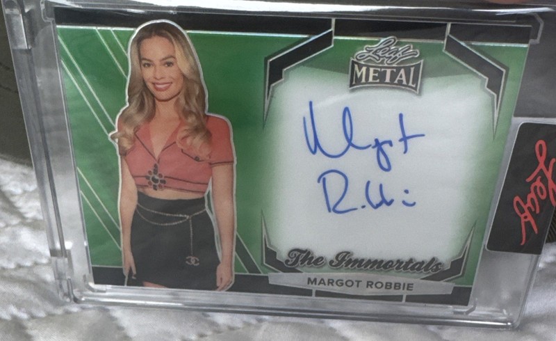 Margot Robbie 2025 Leaf Metal Authentics Vol. 2 #IA-MR2 Green Immortal Auto 3/50