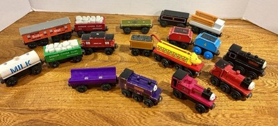 Thomas & Friends Wooden Railway Lot Of 17 w/ Vintage Rare Sodor Cars. Excellent!
