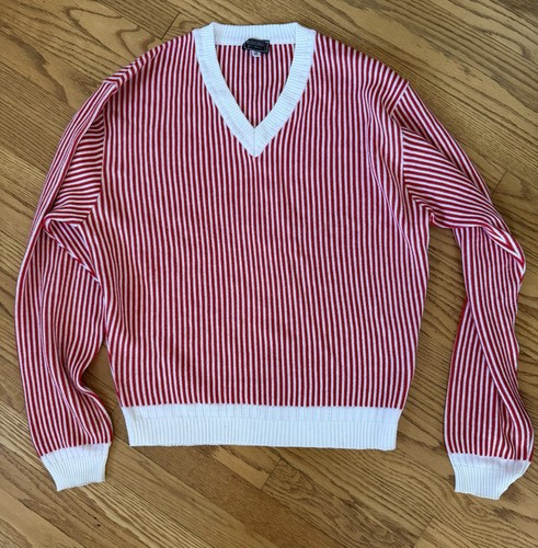 Versus Versace, Vintage Versus Gianni Versace 90s Red White Striped Nautical Sweater 36 Medium