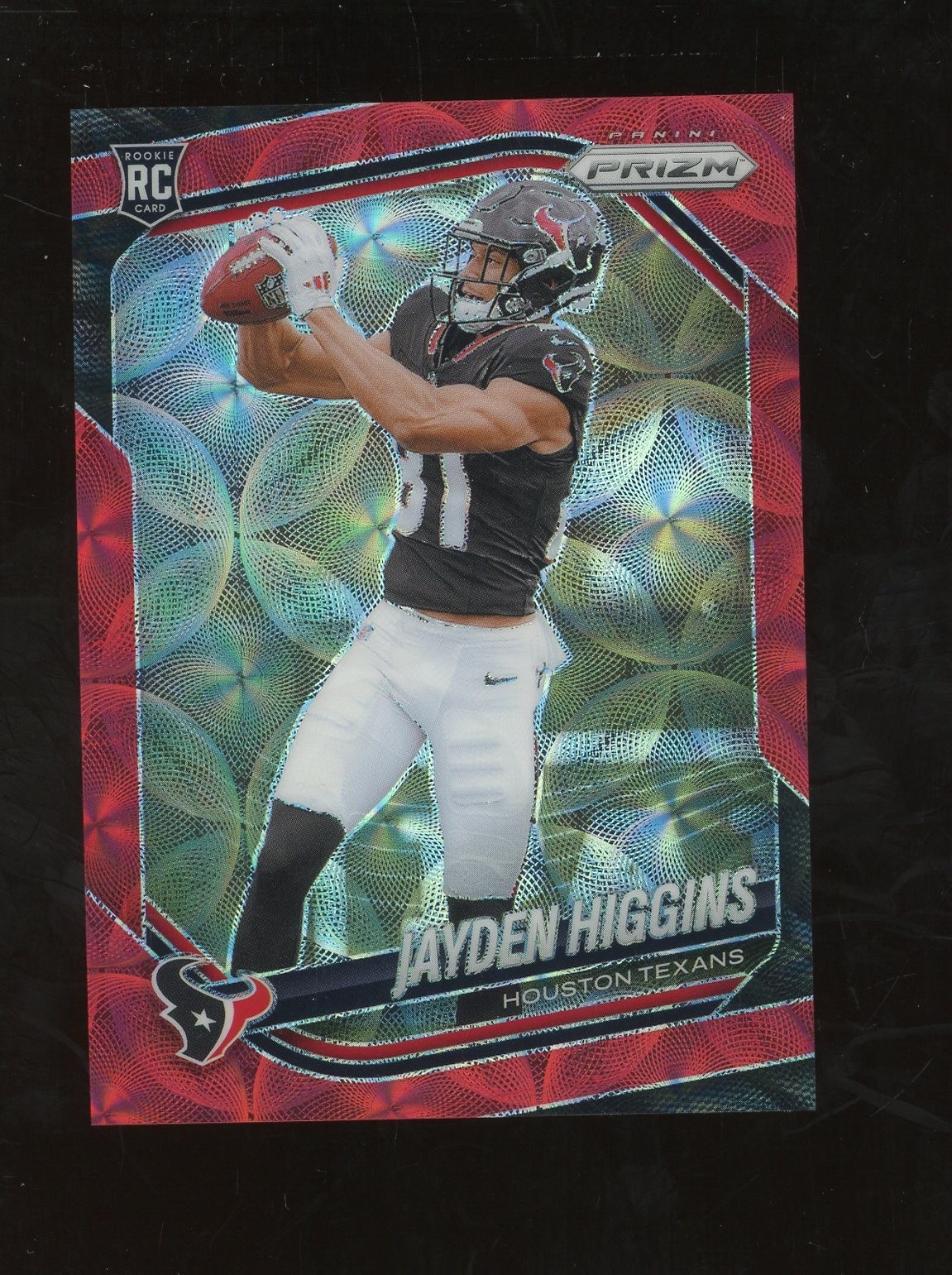 2025 Panini Red Choice Prizm #376 Jayden Higgins Texans RC Rookie 19/20