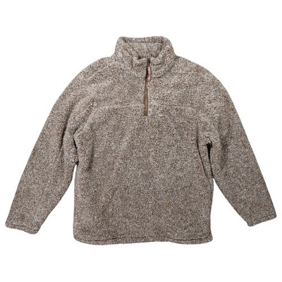 Alpine Sherpa 1/4 Zip Pullover Mens Large Putty Excellent 12651 Fleece Jacket